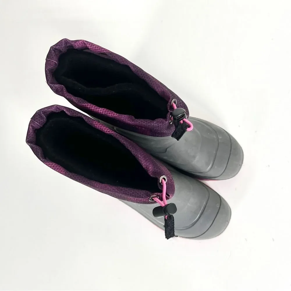 Kamik Snobuster Kids' Pink and Gray Winter Snow Boots